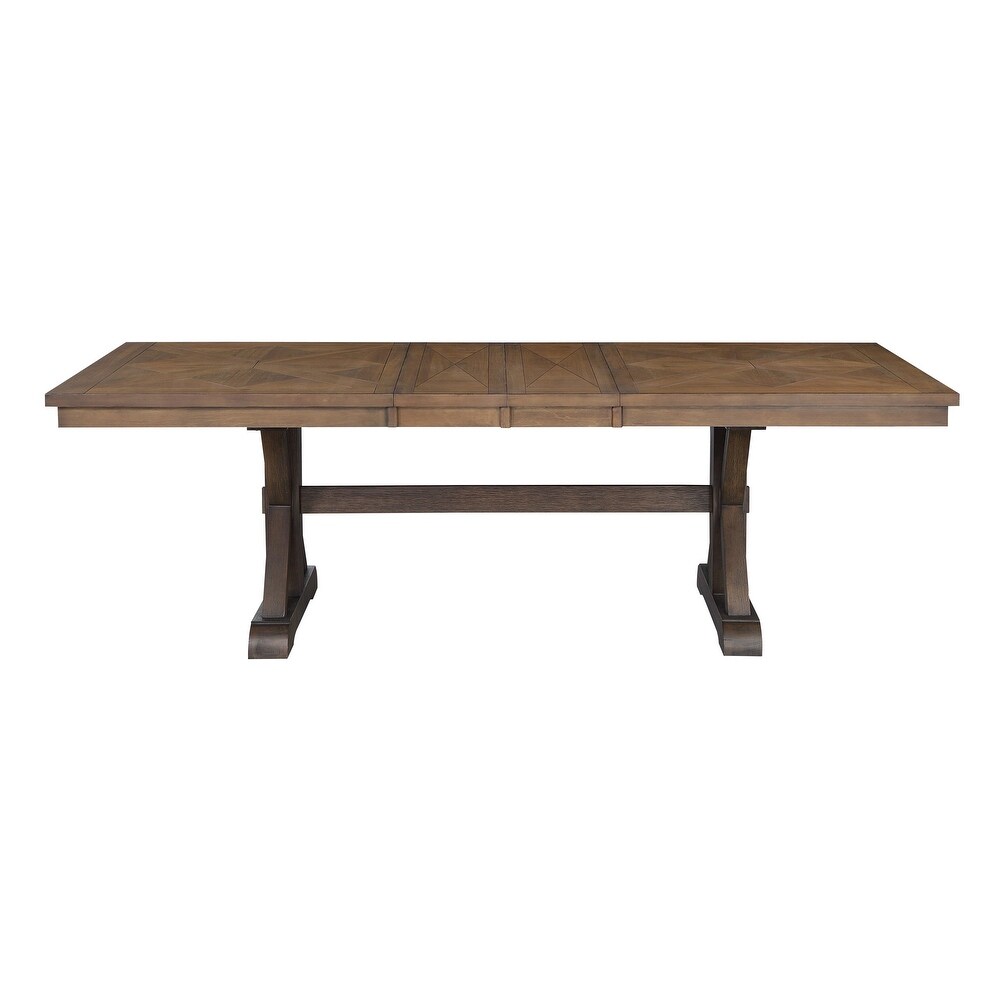 Wheeler Rustic Brown and Oak Dining Table with X Shape Base