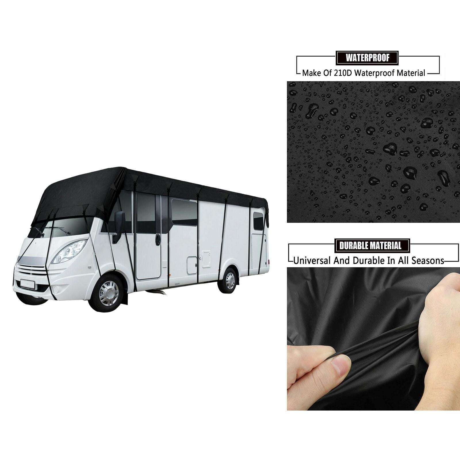 Portable RV Roof Cover Water Motorhome Tarpaulin Protective Wind Collapsible Dust for Travel Trailers 8.5m x