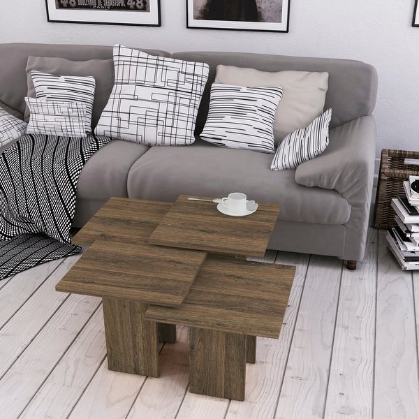 Clark Brown/White Modern Coffee Table