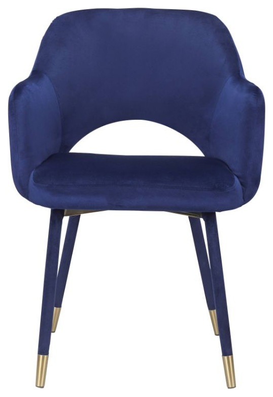 Acme Applewood Accent Chair Ocean Blue Velvet and Gold   Midcentury   Armchairs And Accent Chairs   by AMOC  Houzz