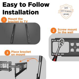 ProMounts Large Articulating Full Motion TV Wall Mount for 37in.-85in. TVs up to 88lbs. Fully Assembled with Cable management OMA6401