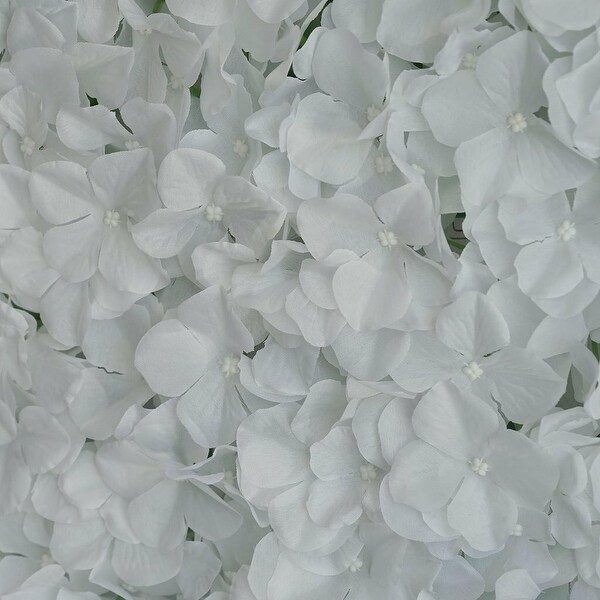 Enova Home Artificial Faux Foliage Wall Mat Panel Hydrangea Flower Backdrop for Wedding Party Photo Event Decoration