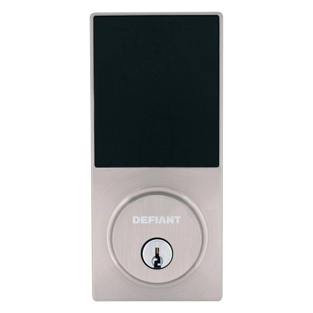 Defiant Slim Satin Nickel Electronic Touchpad Deadbolt 32GZ4X2D01BB