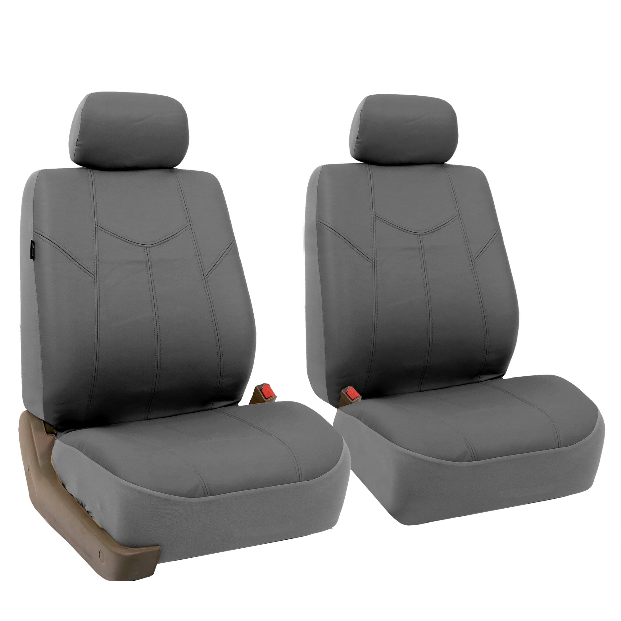 FH Group Gray Rome Faux Leather Airbag Compatible and Split Bench 8 Seaters Car Van Seat Covers， Full Set