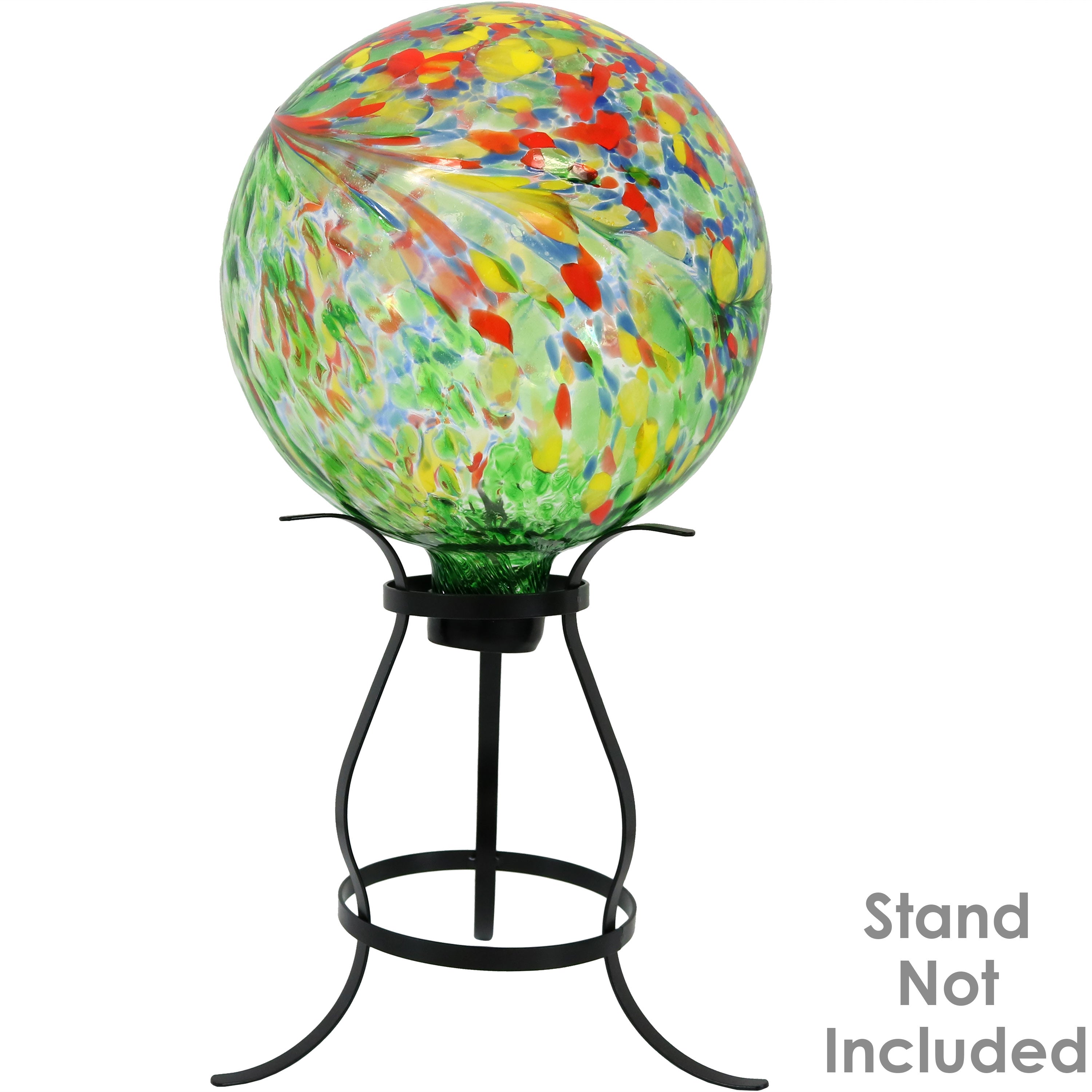 Sunnydaze Indoor/Outdoor Artistic Gazing Globe Glass Garden Ball for Lawn, Patio or Indoors - 10" Diameter - Green