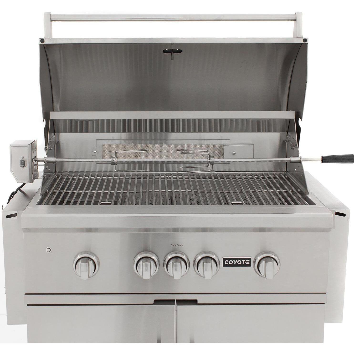 Coyote S-Series 36-Inch 4-Burner Propane Gas Grill With RapidSear Infrared Burner and Rotisserie