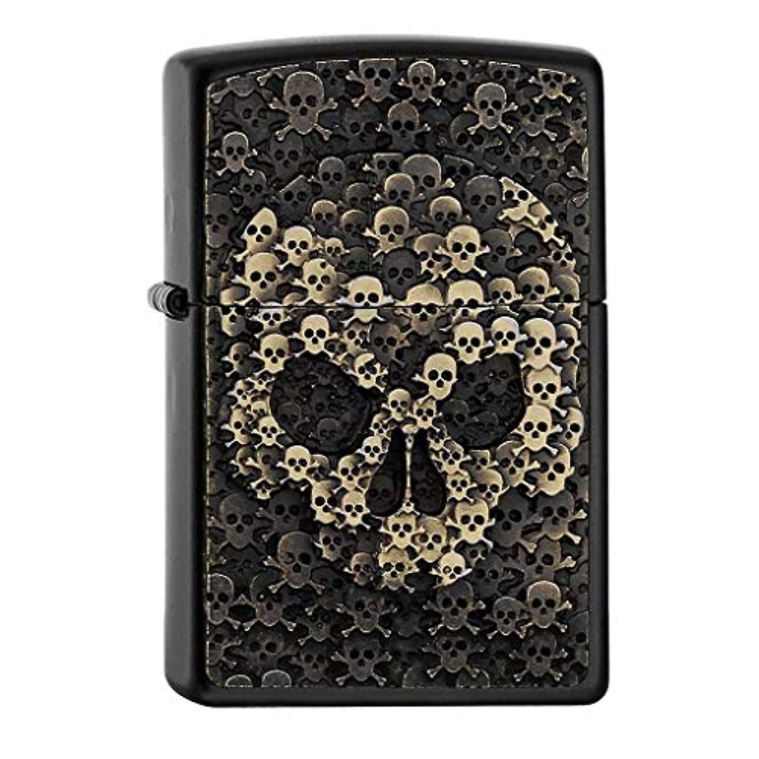 Zippo Skull-Black MatteSpring 2017 - Chrome lighter， 5.8 x 3.8 x 2 cm