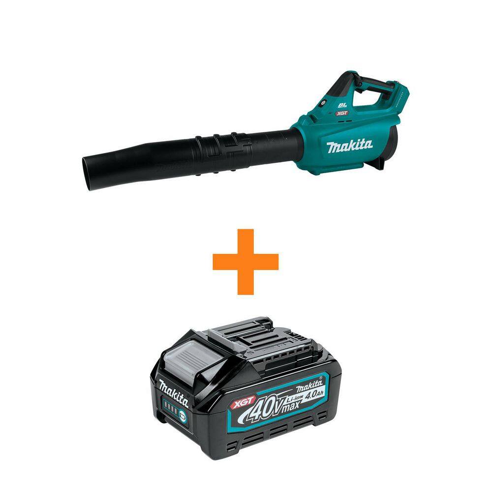 Makita 40V max XGT Brushless Cordless Leaf Blower (Tool Only) with bonus 40V Max XGT 4.0Ah Battery GBU01Z-BL4040