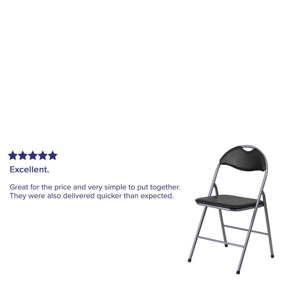 Flash Furniture Black Metal Folding Chair (4-Pack) CGA-JB-158106-BL-HD