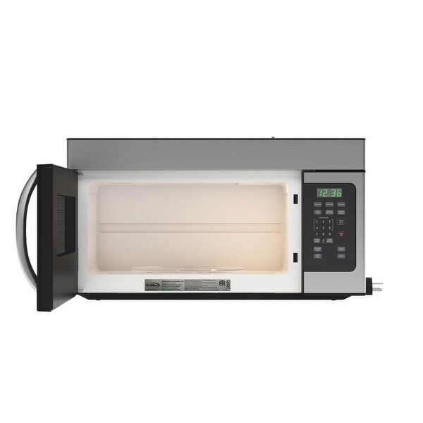 1.6 Cu. Ft. Stainless Steel Over the Range Microwave Oven with Lamp and Recirculation Vent Hood Function - 1.6 cu ft