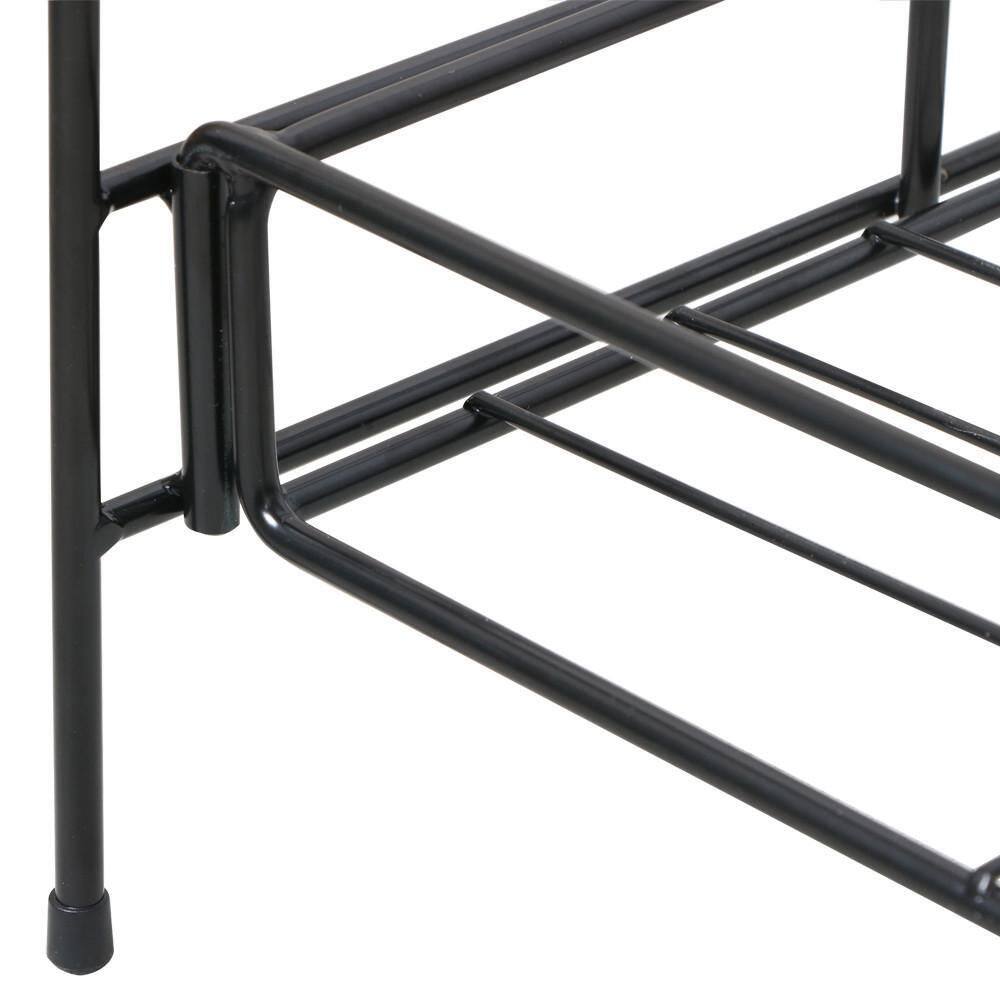 Yaheetech 32 in. H Metal Plant Stand with Tray Design For OutdoorIndoor (2 Tier) DYkc7a0001