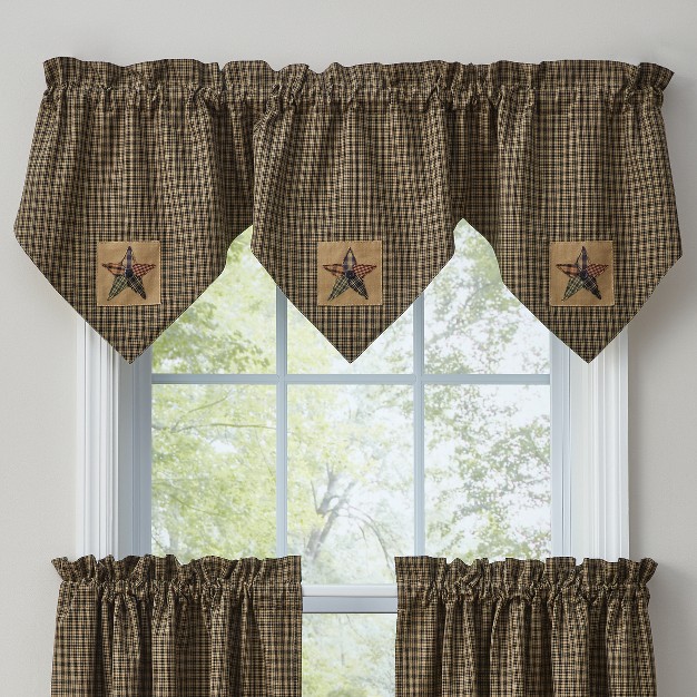 Pieced Star Lined Triple Point Valance