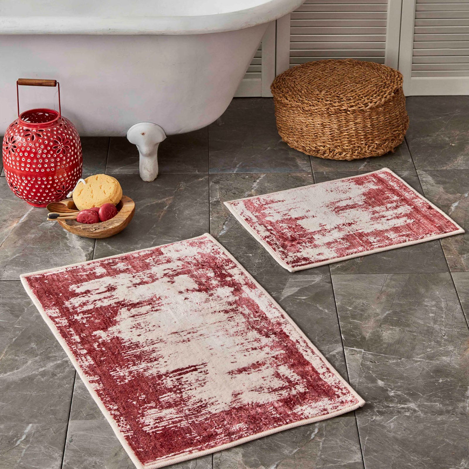 Sarah Anderson Lery Red 2-Piece Bath Mat 160.02.01.0361