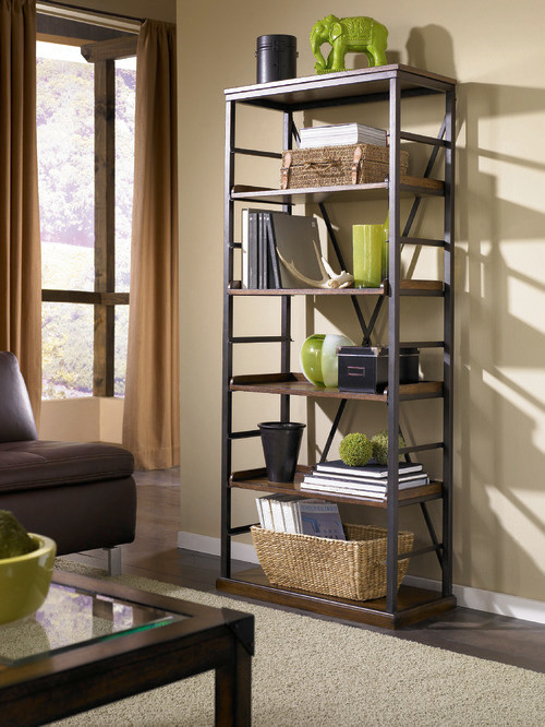 Emma Mason Signature Sun Hue 4 Shelf Open Bookcase  Medium Oak HAM0143   Industrial   Bookcases   by Emma Mason  Houzz