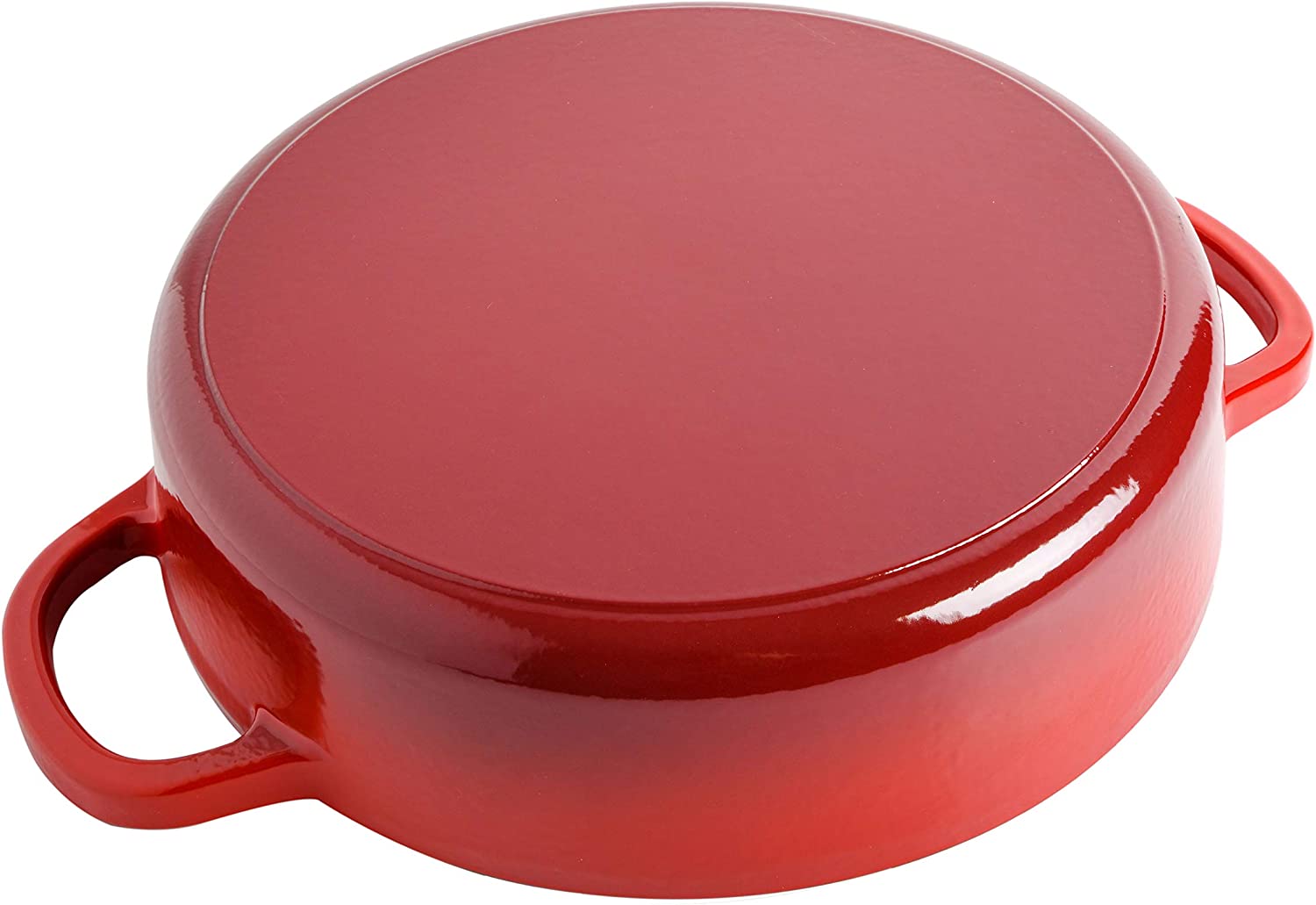 Crock Pot 112000.02 Artisan Enameled Cast Iron Braiser W/Lid， 5 Quart， Scarlet Red