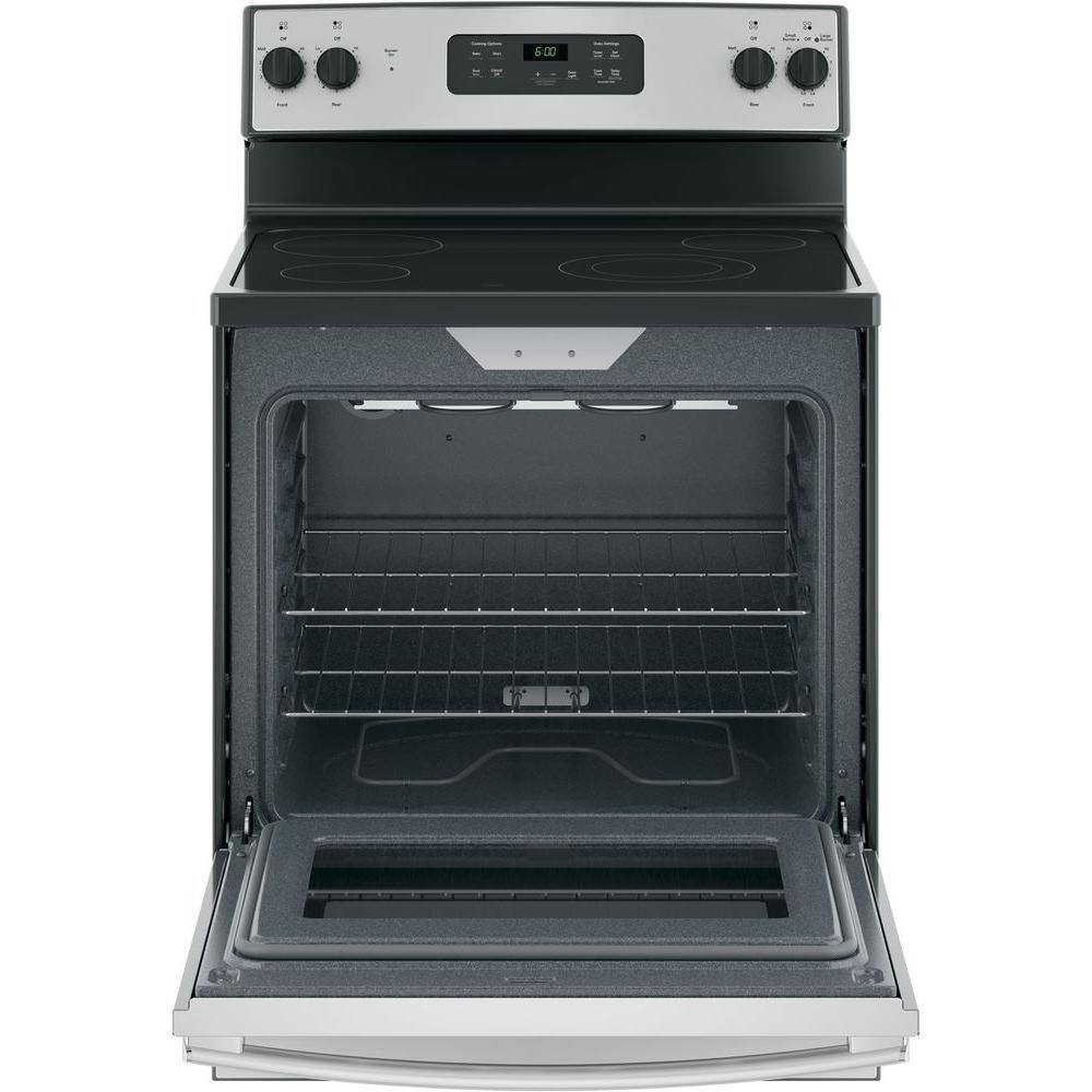 GE 30 in. 5.3 cu. ft. Freestanding Electric Range in Stainless Steel JBS60RKSS