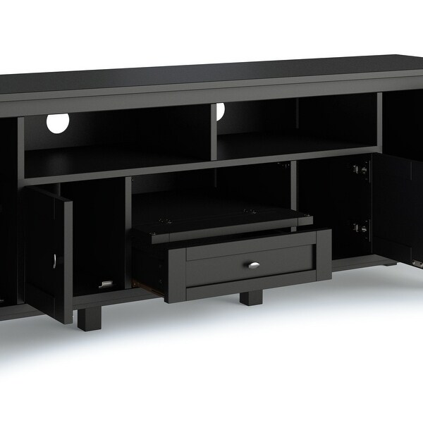 WYNDENHALL Norfolk SOLID WOOD 72 inch Wide TV Media Stand For TVs up to 80 inches - 72'' W x 17.5'' D x 26'' H