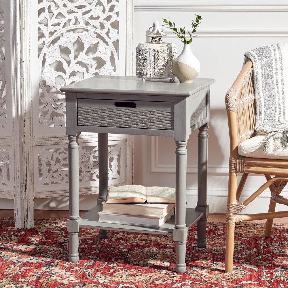 SAFAVIEH Landers 1 Drawer Bottom Shelf Accent Table   19\