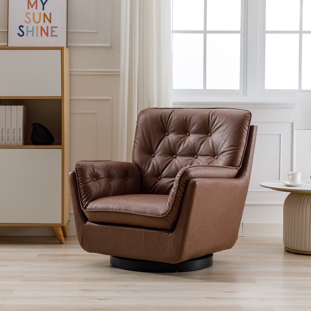 Wovenbyrd Modern Tufted Swivel Club Chair