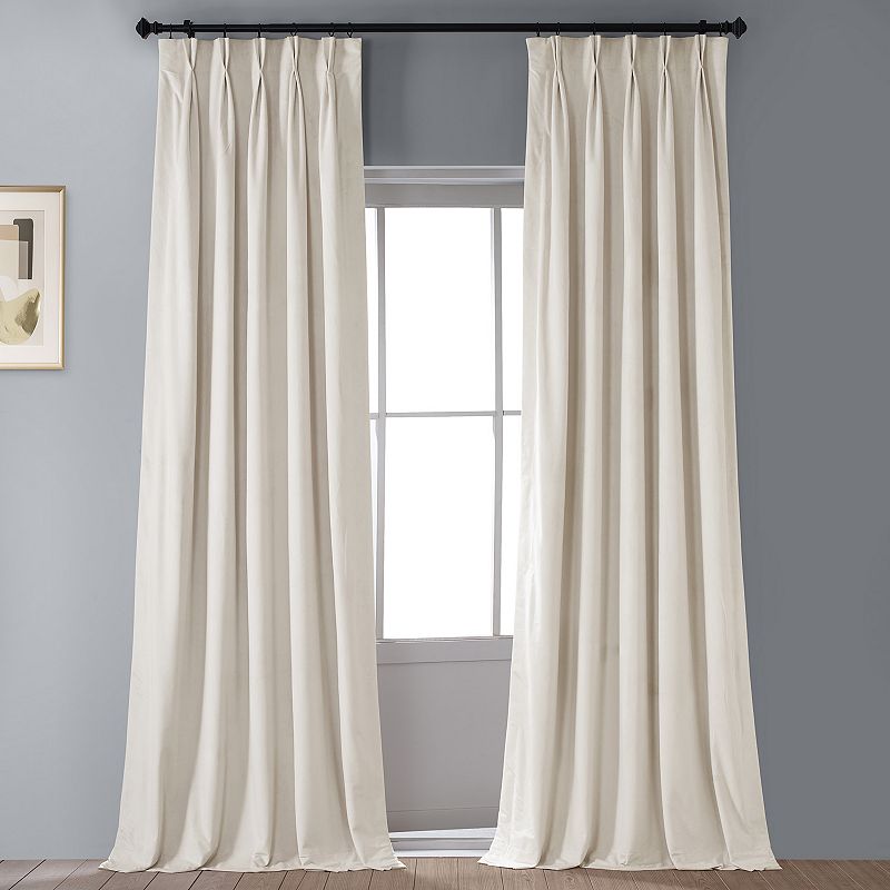 EFF Blackout 1-Panel Velvet Window Curtain