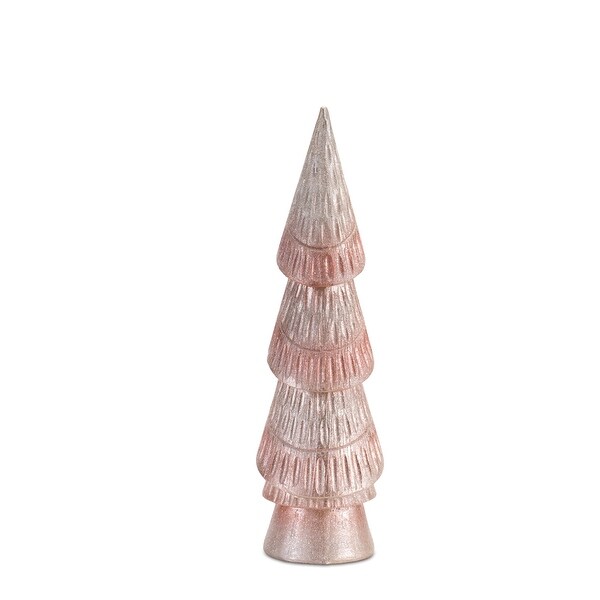 Blush Pink Etched Pine Tree (Set of 3)