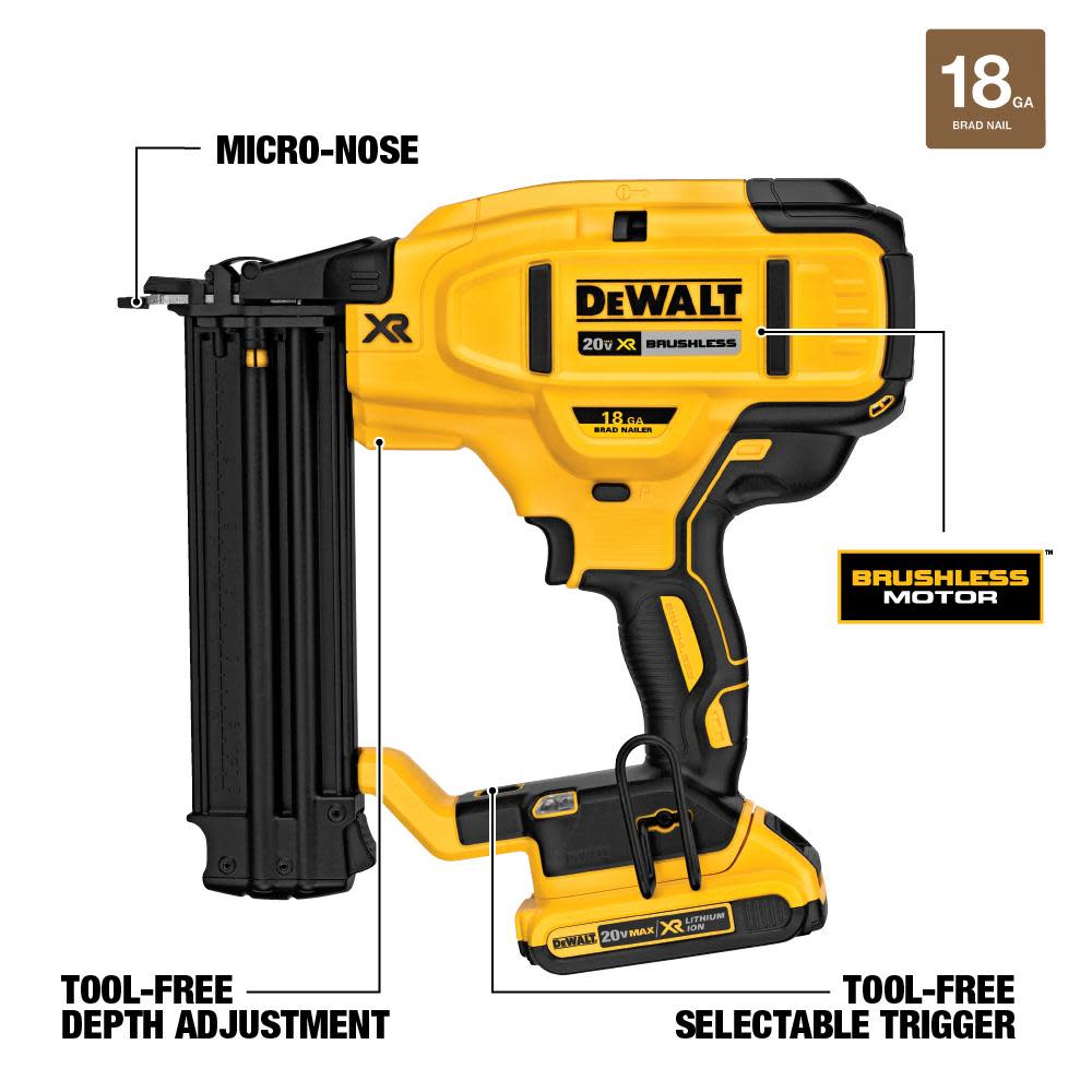 20 V MAX* XR 18 Gauge Brad Nailer Kit ;