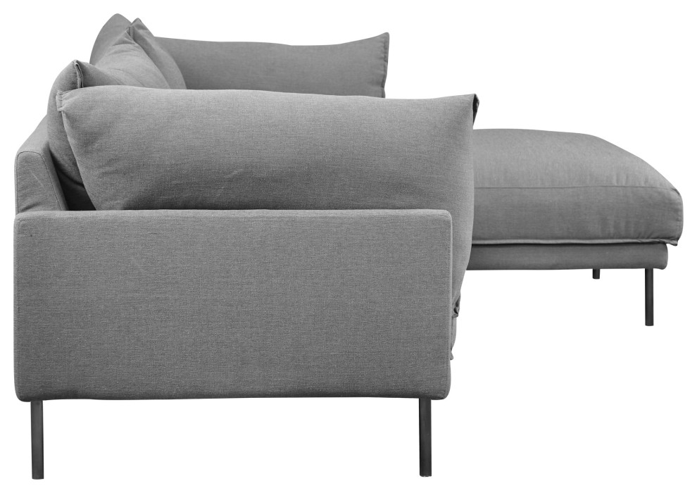 Jamara Sectional  Charcoal   Midcentury   Sectional Sofas   by Moe  x27s Home Collection  Houzz