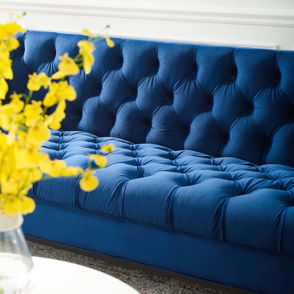 Modway Delight Tufted Button Performance Velvet Sofa   Contemporary   Sofas   by Uber Bazaar  Houzz