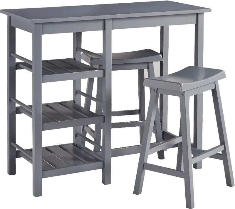 Breakfast Club Gray 3 Piece Counter Height Dining Room Set