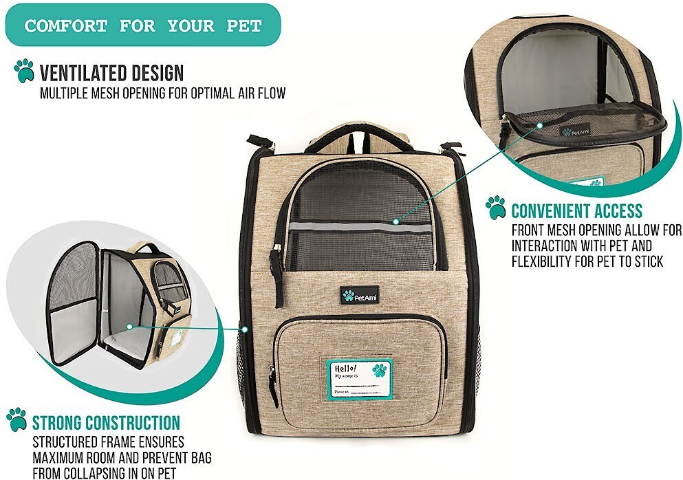 PetAmi Deluxe Backpack Dog and Cat Carrier