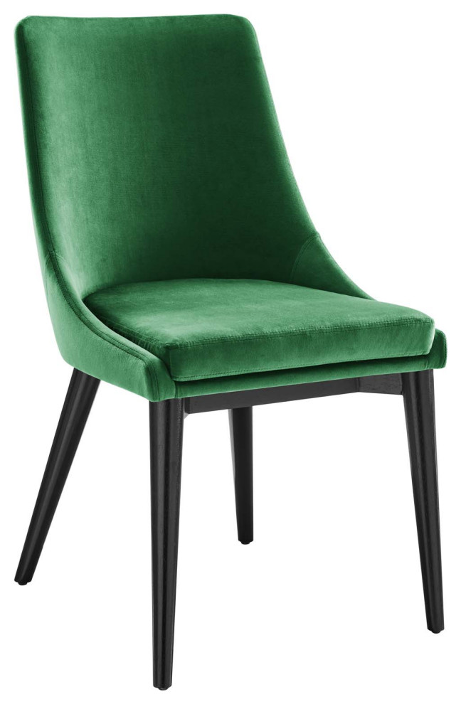 Viscount Accent Performance Velvet Dining Chairs  Set of 2  Emerald   Midcentury   Dining Chairs   by First of a Kind USA Inc  Houzz