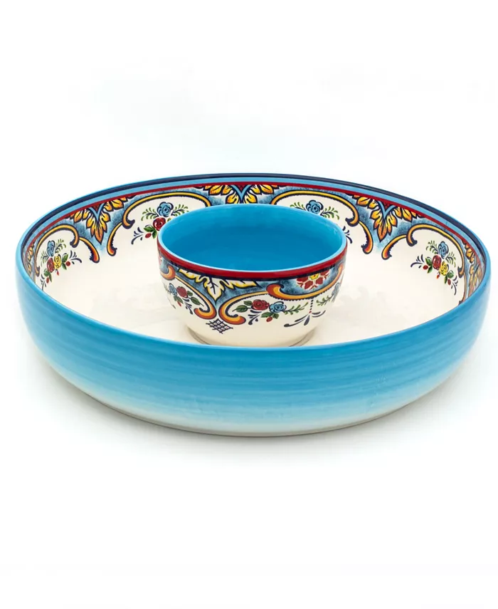 Euro Ceramica Zanzibar Chip and Dip Bowl