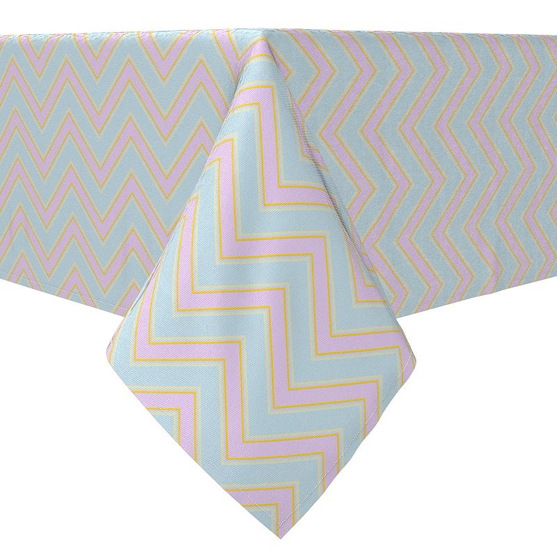 Rectangular Tablecloth， 100% Cotton， 60x104， Easter Chevron