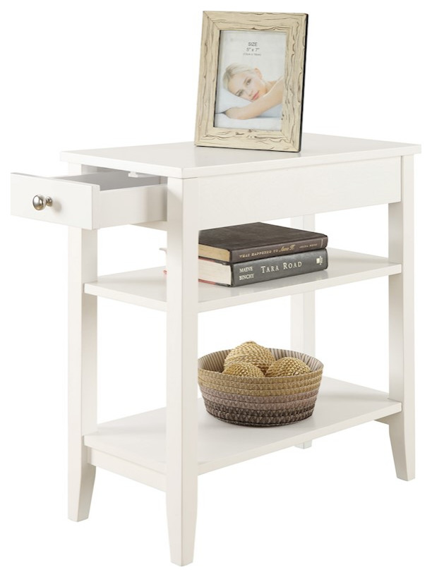 Convenience Concepts American Heritage Three Tier End Table  White   Transitional   Side Tables And End Tables   by GwG Outlet  Houzz