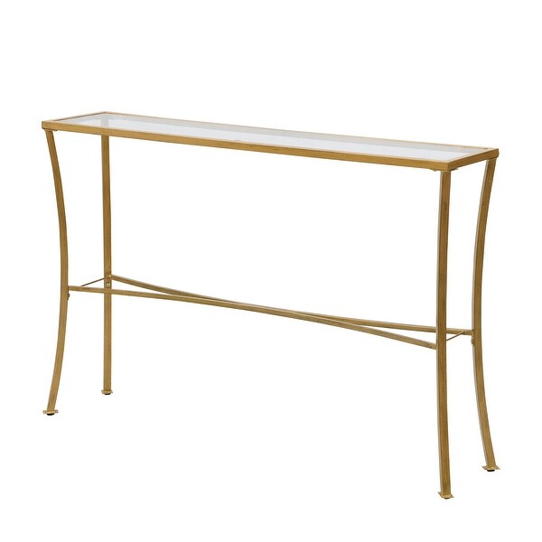 Savoy Antique Gold Glass Top Console Table