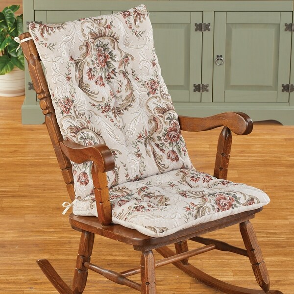 2-Piece Tapestry Rocking Chair Cushions - 18.000 x 10.000 x 9.000