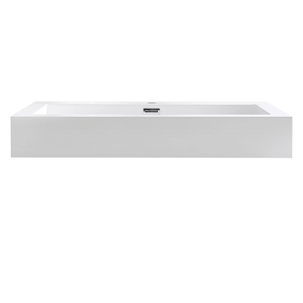 Fresca Livello 30 in. Drop-In Acrylic Bathroom Sink in White with Integrated Bowl FVS8030WH