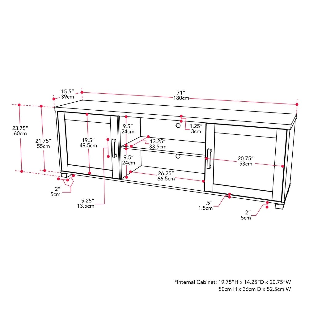 CorLiving TV Stand with Doors  TVs up to 85\