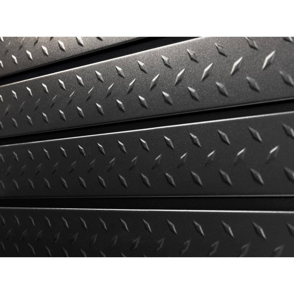 NewAge Products Pro Series 24.5 in. H x 84 in. W Slat Wall Panel Set Diamond Plated Steel Garage Backsplash in Black 51717