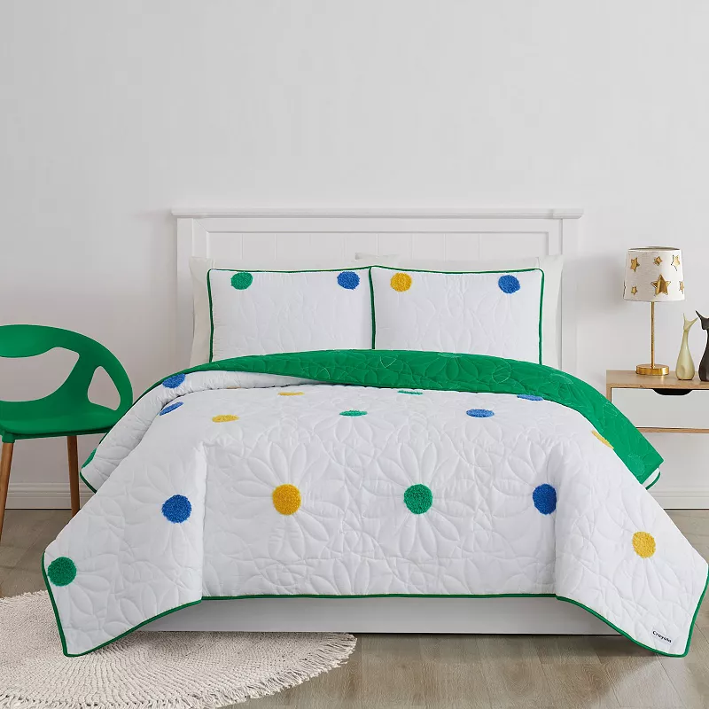 Crayola Textured Pom-Pom Quilt Set