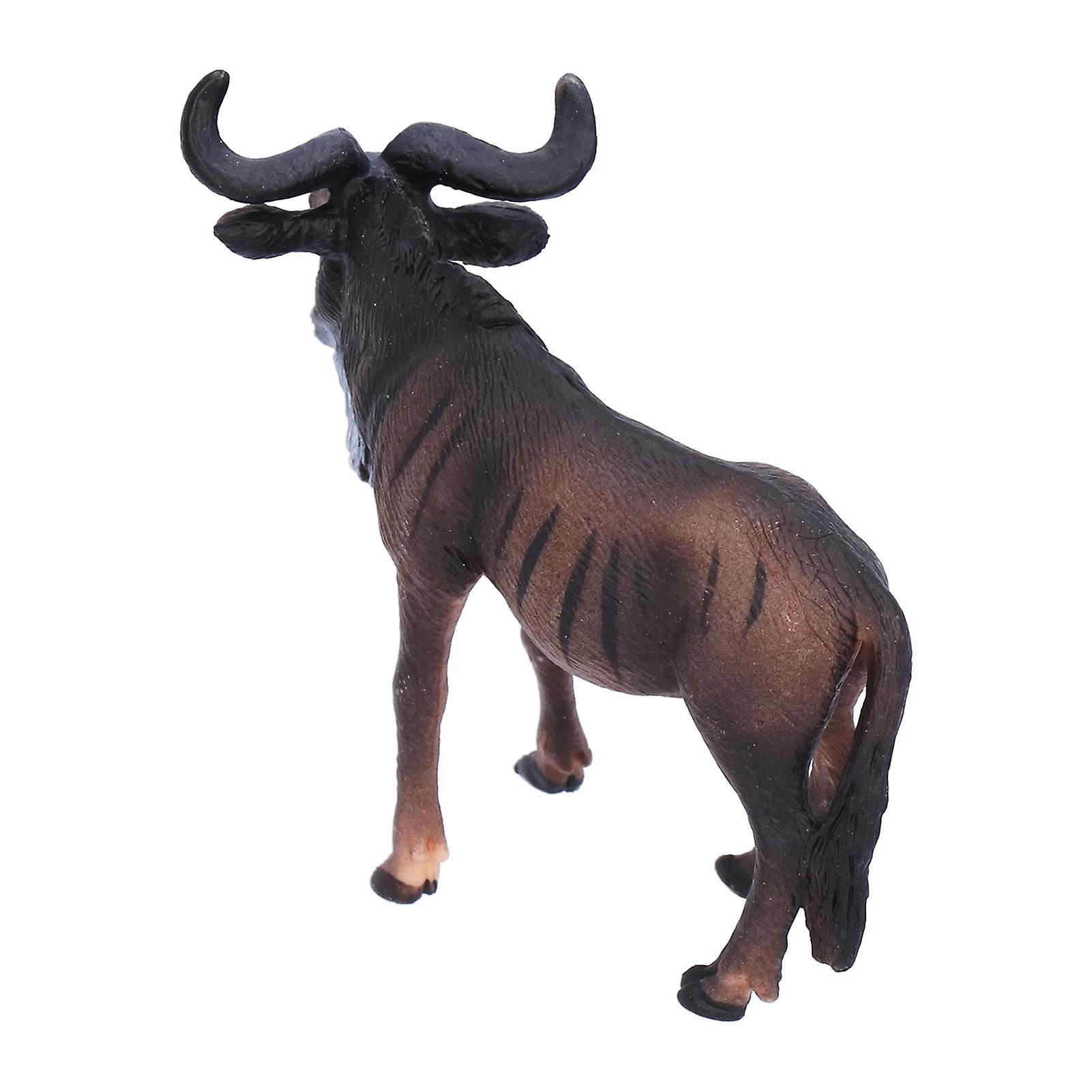 Lifelike Animal Toy Statue African Jungle Animals Wildebeest Toy Plastic Playset Gift