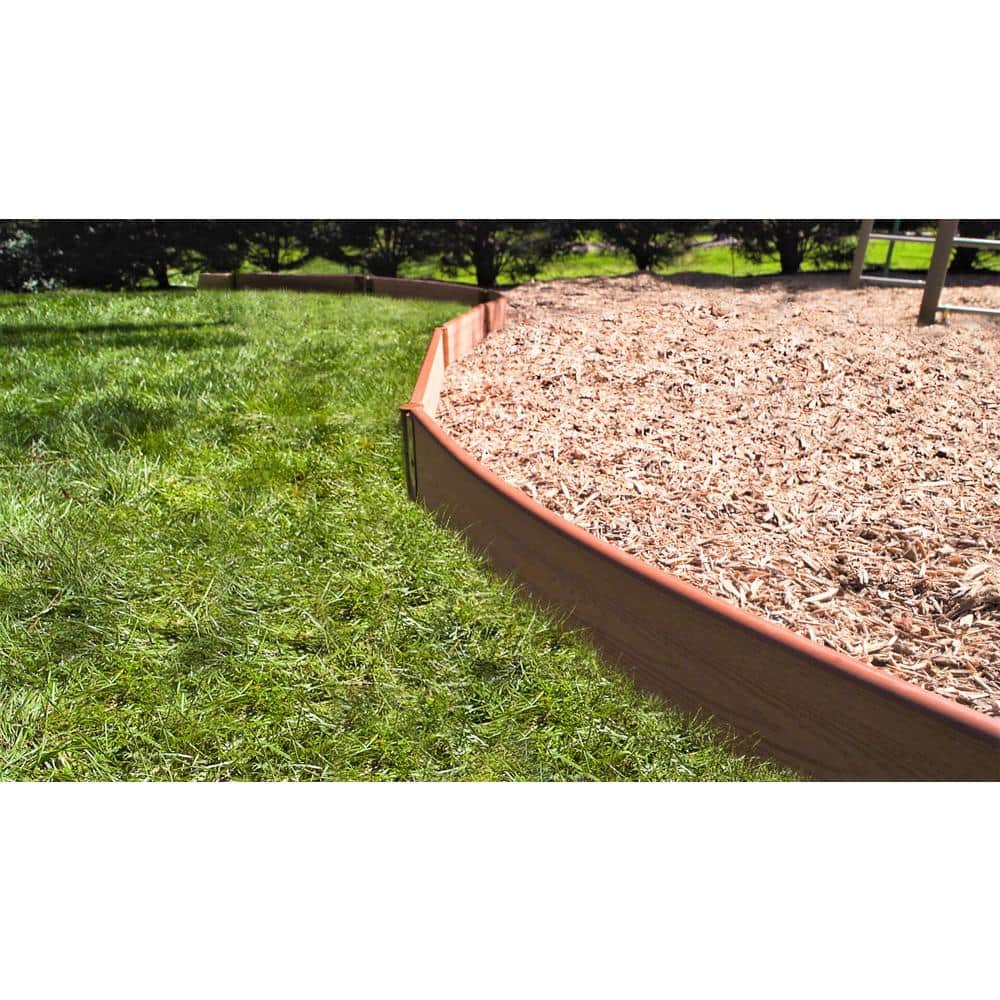 Frame It All 1 in. Profile Tool-Free Classic Sienna 16 ft. Curved Playground Border 300001751