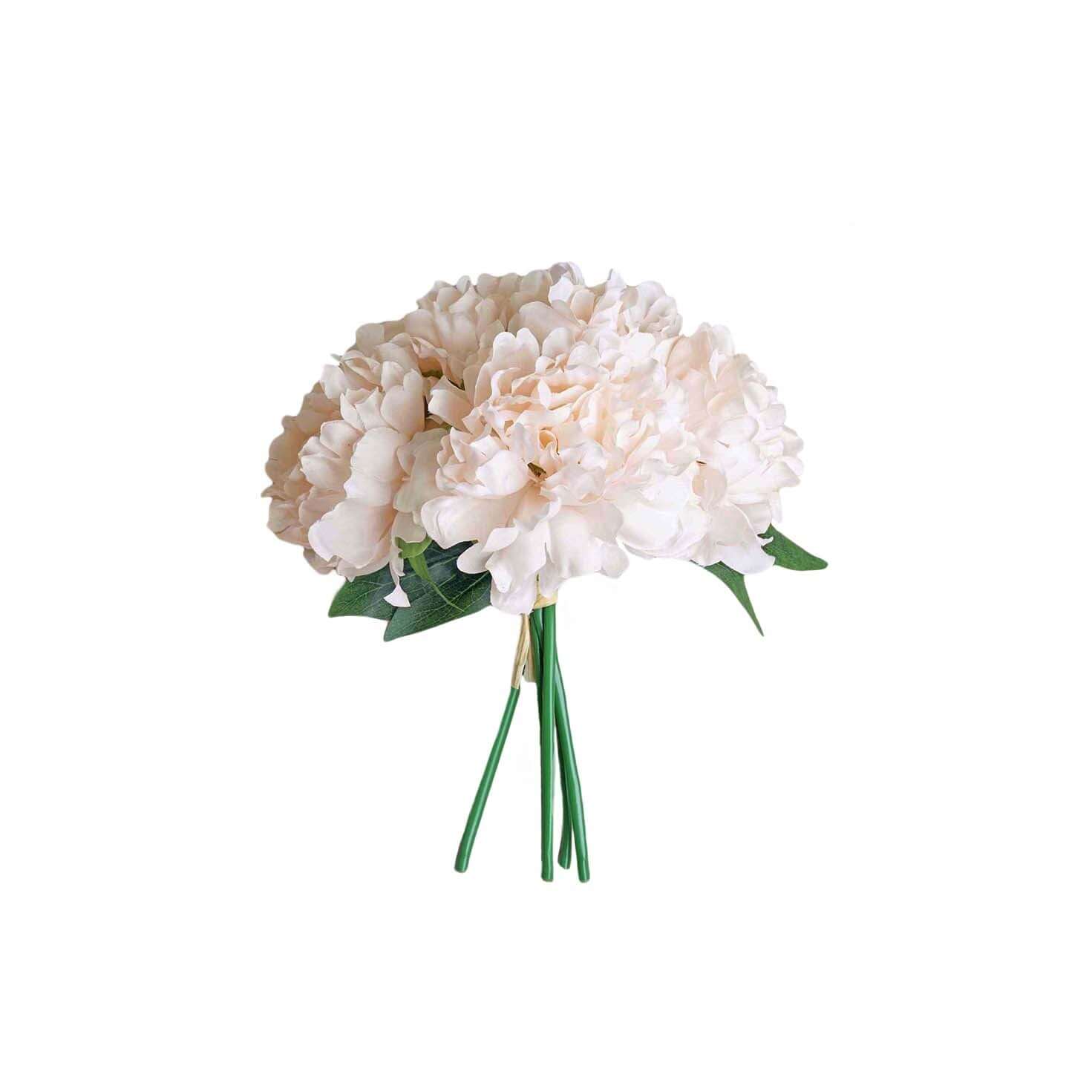 Blush Real Touch Artificial Silk Peonies Flower Bouquet 11