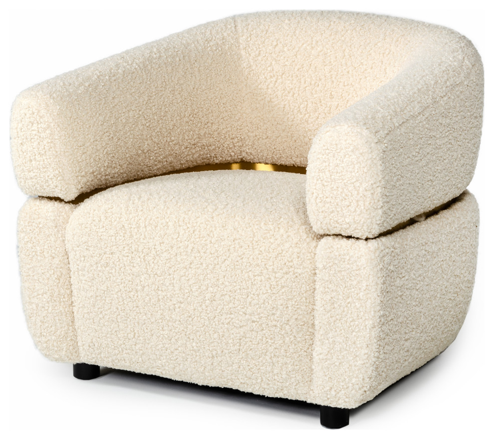 Divani Casa Gannet Glam Beige Fabric Chair   Transitional   Armchairs And Accent Chairs   by Vig Furniture Inc.  Houzz