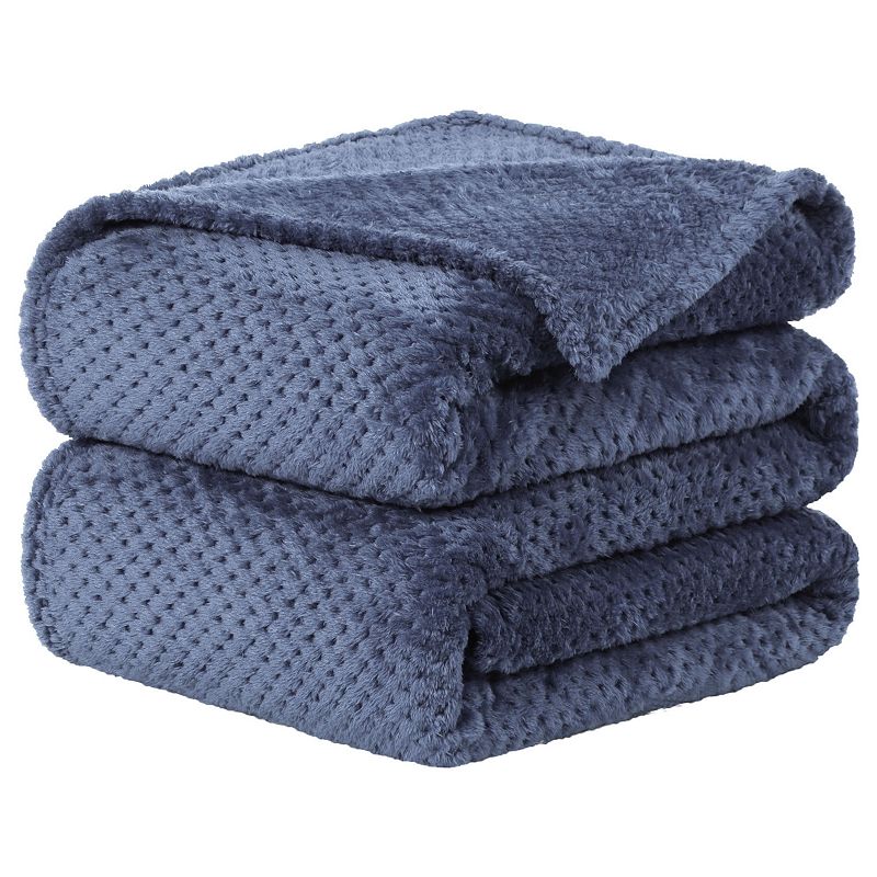 Soft Mesh Flannel Fleece Blanket Plush Full/Queen 78x90