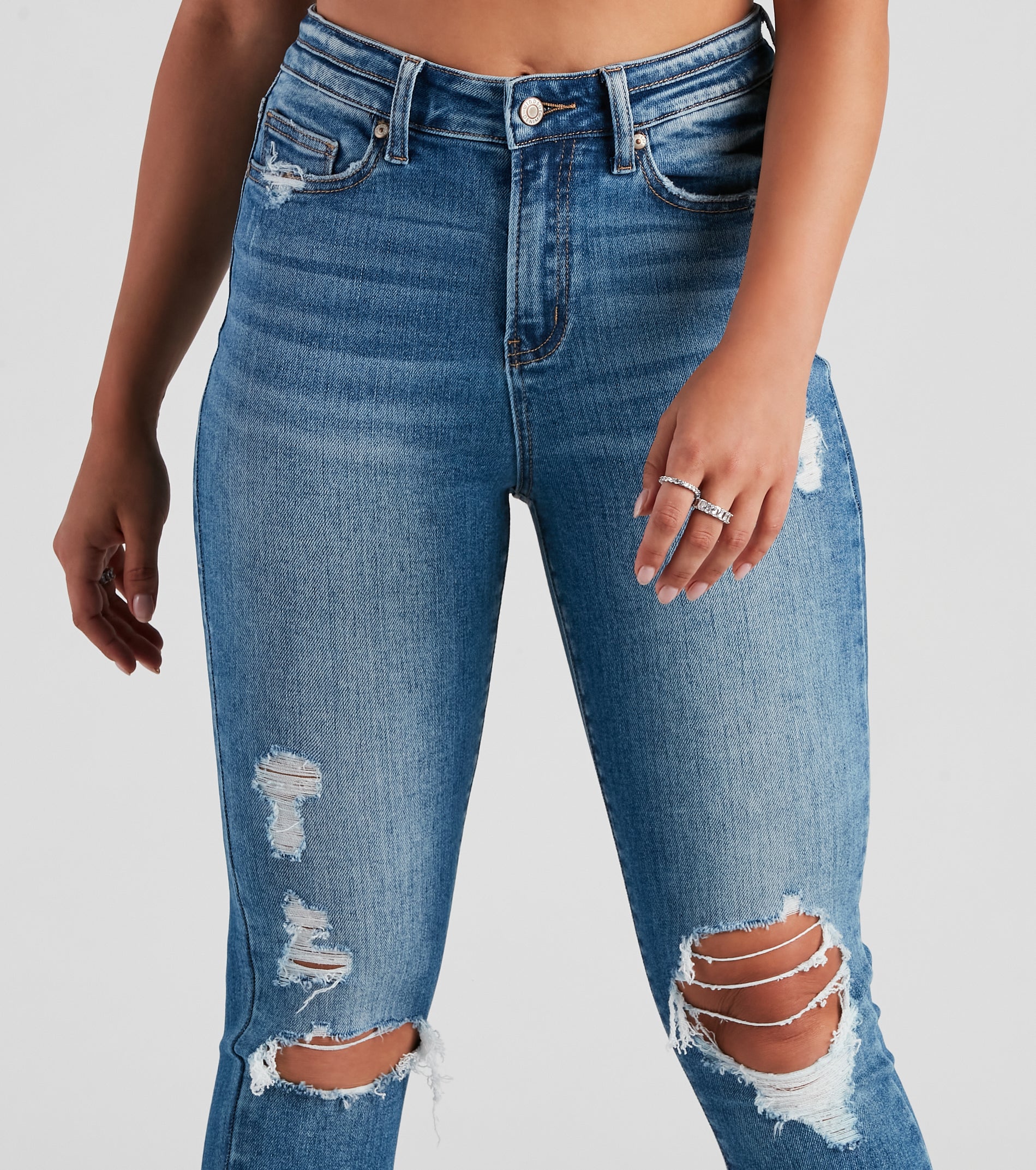 Harper Mid-Rise Skinny Denim Jeans