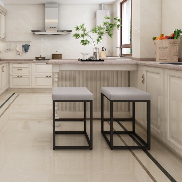 Modern Bar Stools，Set of 2，for Kitchen Counter Farmhouse