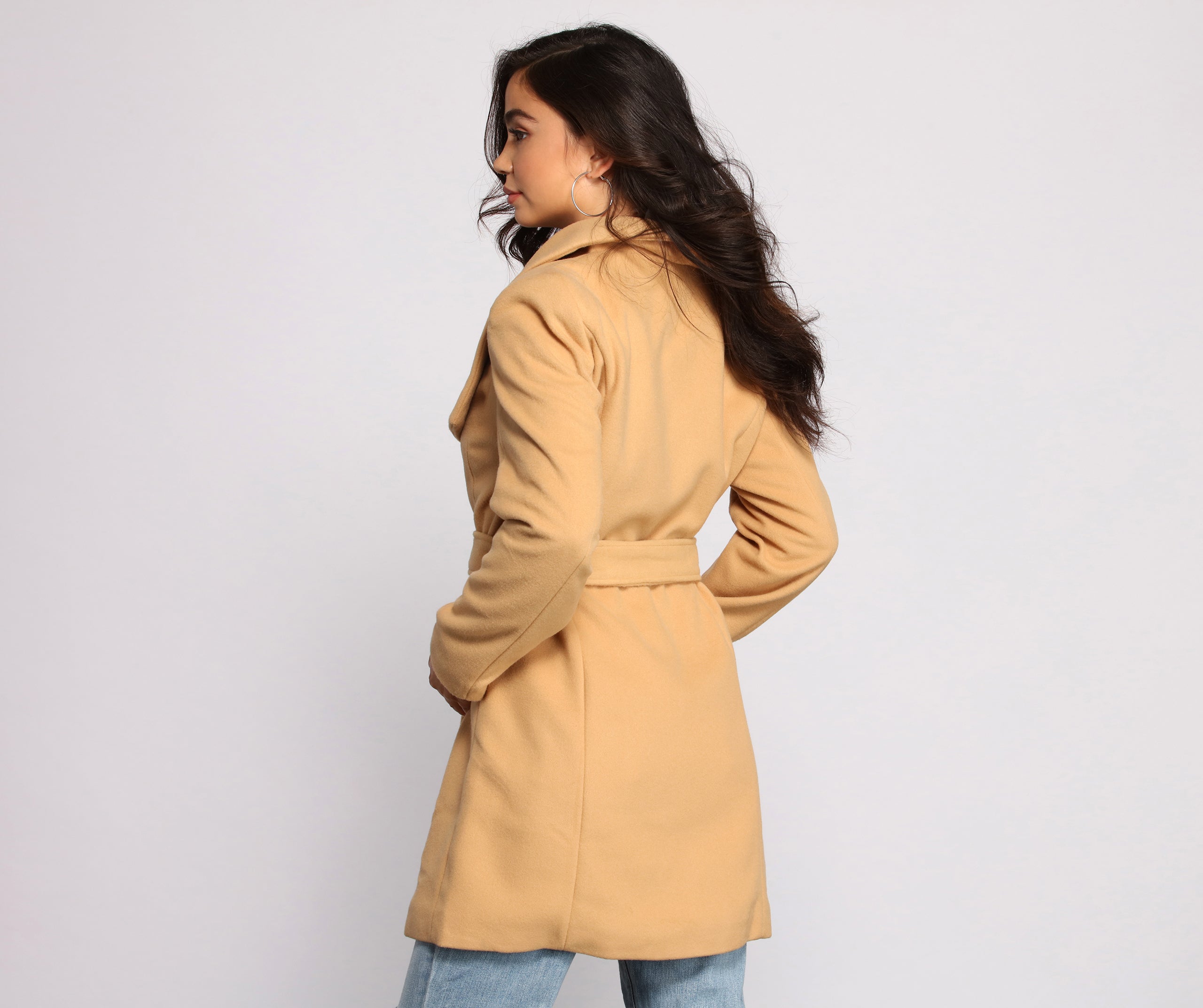 So Fab Fleece Belted Trench Coat