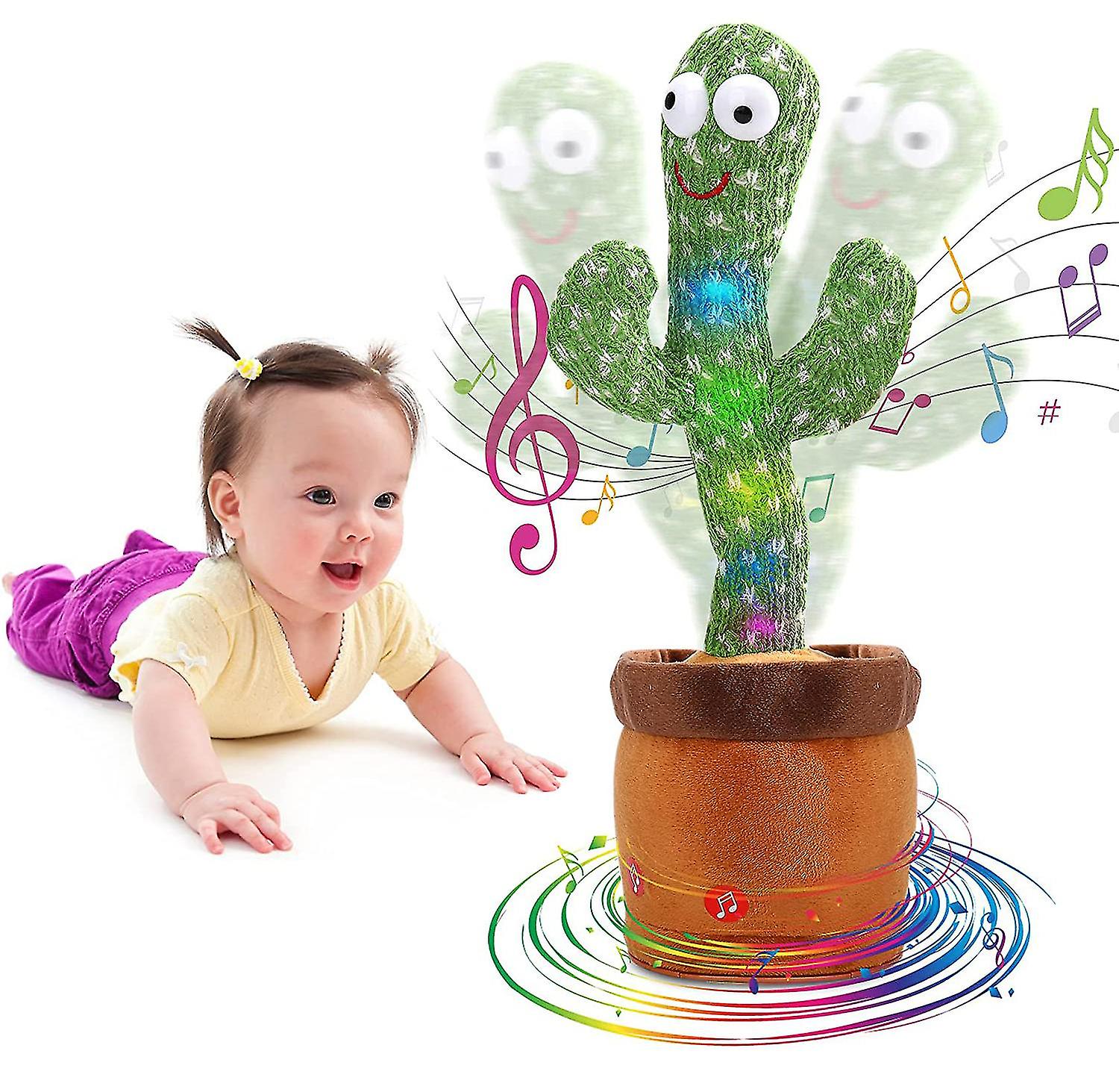 Dancing Cactus Toy That Repeats What You Say， Usb Rechargeable， English Version