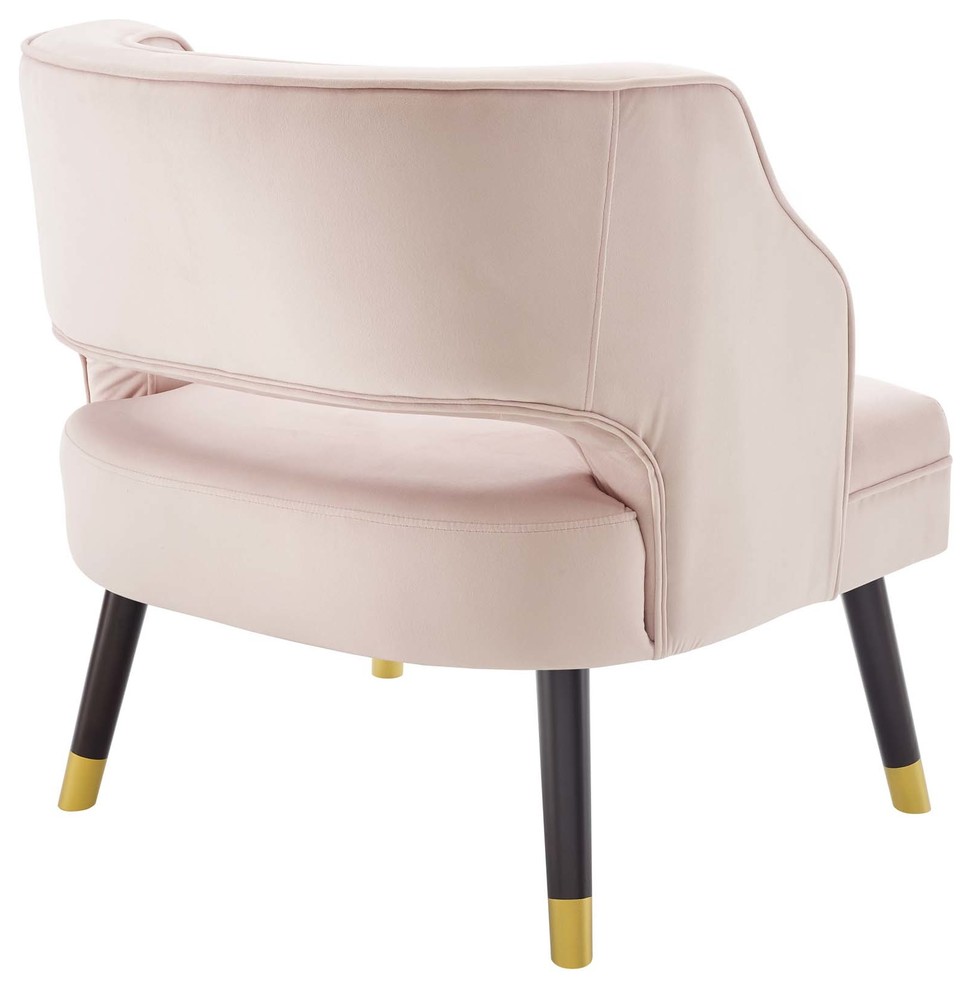 Traipse Button Tufted Open Back Performance Velvet Armchair   Midcentury   Armchairs And Accent Chairs   by Modway  Houzz